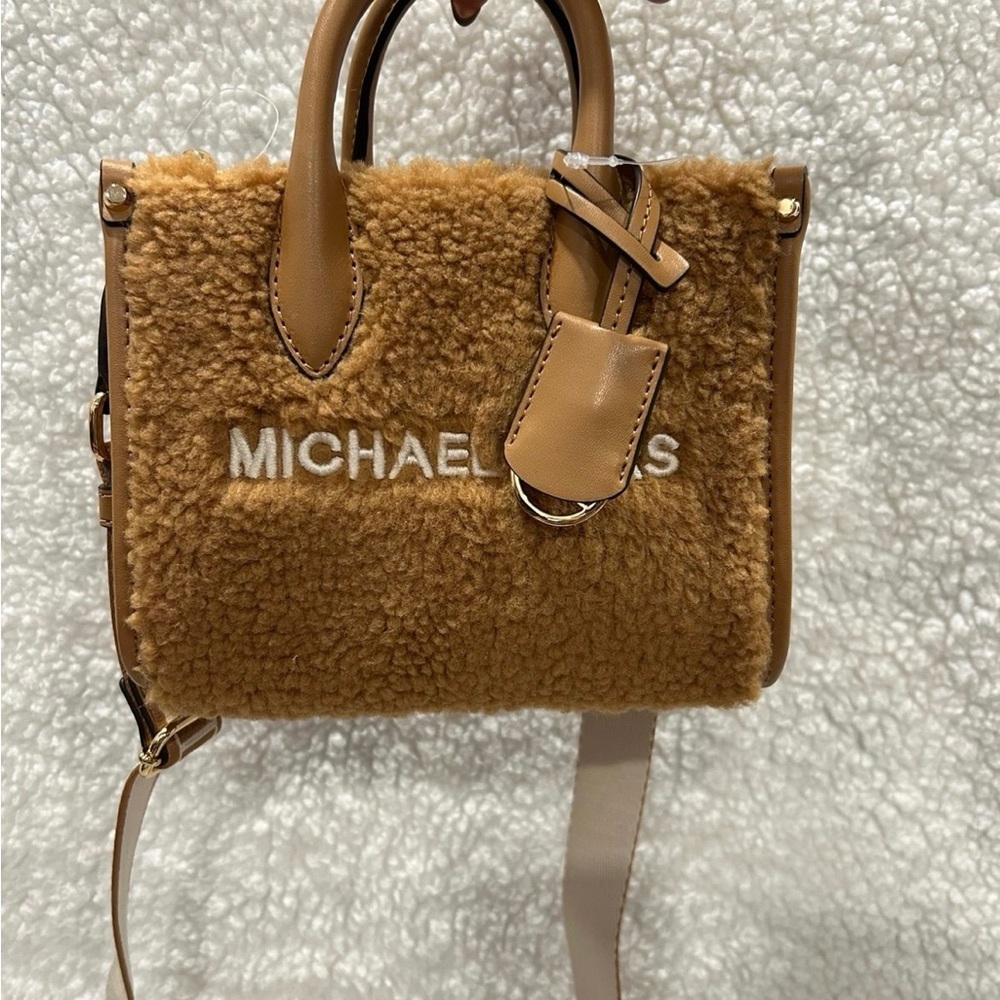 Michael Kors Tan Shearling Mini Tote Bag
